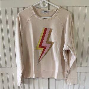 Letluv Cream Lightning Bolt Sweatshirt size Small